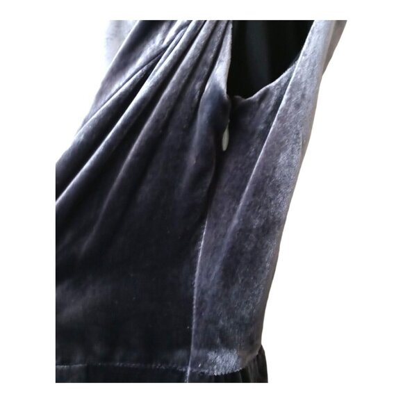 Anthropologie Eva Franco Velvet Dress Size 2 Gray - Picture 4 of 10